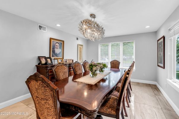 Chandelier, Dining room, Interior, Recessed Lighting