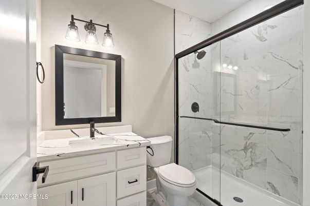 Bathroom, Glass Shower, Interior, Marble Walls