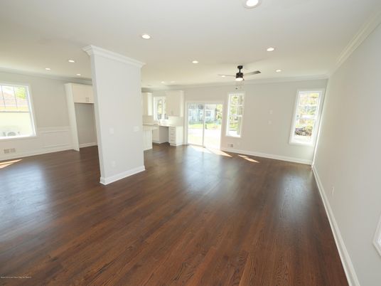 Empty room, Interior, Kitchen, Recessed Lighting, Wood Texture Flooring