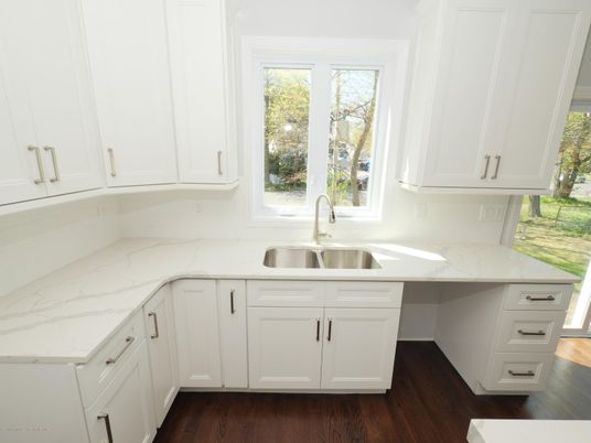 Interior, Kitchen, Marble Walls, Wood Texture Flooring