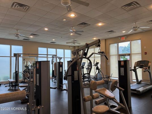 Fitness Equipment, Gym, Interior, Recessed Lighting