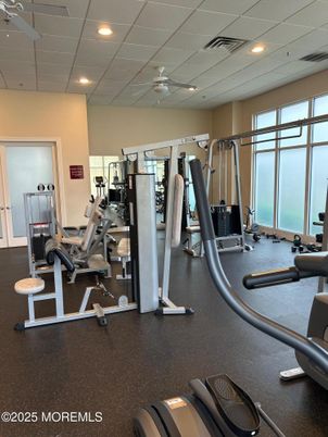 Fitness Equipment, Gym, Interior, Recessed Lighting