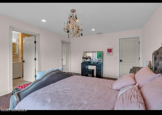 Bedroom, Chandelier, Interior, Recessed Lighting