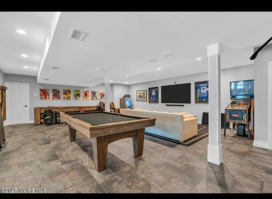 Billiard Table, Game Room, Interior, Recessed Lighting