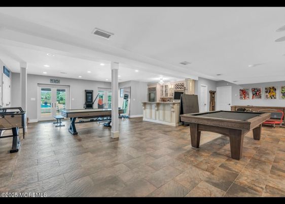 Billiard Table, Game Room, Interior, Recessed Lighting