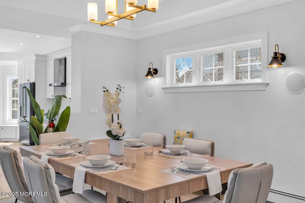 Chandelier, Dining room, Interior, Recessed Lighting