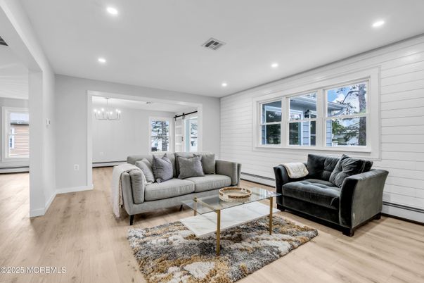 Chandelier, Interior, Living room, Recessed Lighting, Wood Texture Flooring