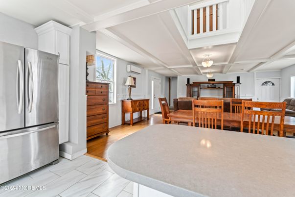 Dining room, Interior, Kitchen, Marble, Stainless Steel Appliances, Wood Texture Flooring