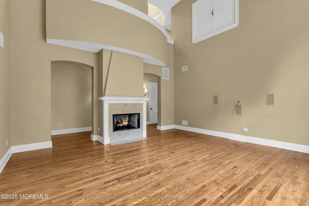 Empty room, Fireplace, Interior, Wood Texture Flooring