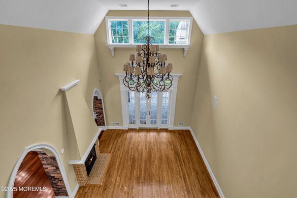 Chandelier, Interior, Wood Texture Flooring