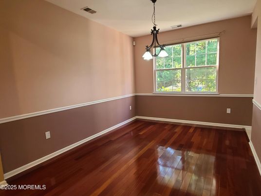 Empty room, Interior, Pendant Lights, Wood Texture Flooring