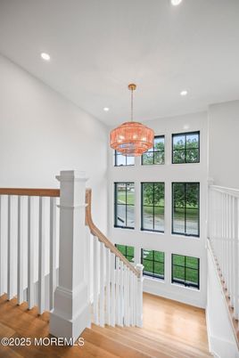 Chandelier, Interior, Recessed Lighting, Wood Texture Flooring