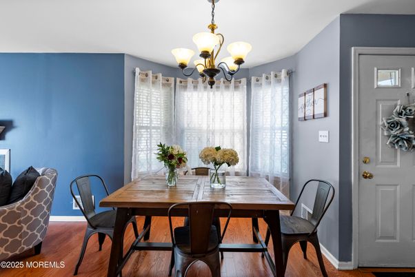 Chandelier, Dining room, Interior, Wood Texture Flooring