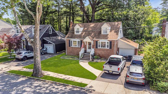 Attached, Detached Garage, Exterior, Facade, Brick Facade, Cape Cod