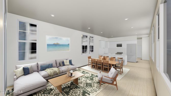 Dining room, Interior, Kitchen, Living room, Recessed Lighting, Stainless Steel Appliances