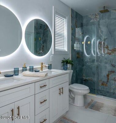 Bathroom, Dual Sink Vanities, Glass Shower, Interior
