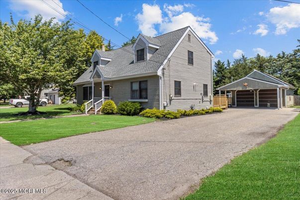 Attached, Backyard, Detached Garage, Exterior, Facade, Cape Cod
