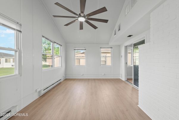 Empty room, Interior, Stone Walls, Wood Texture Flooring