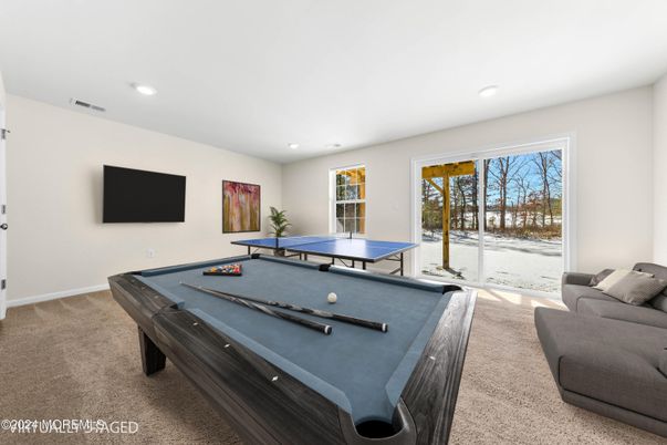 Billiard Table, Game Room, Interior, Recessed Lighting