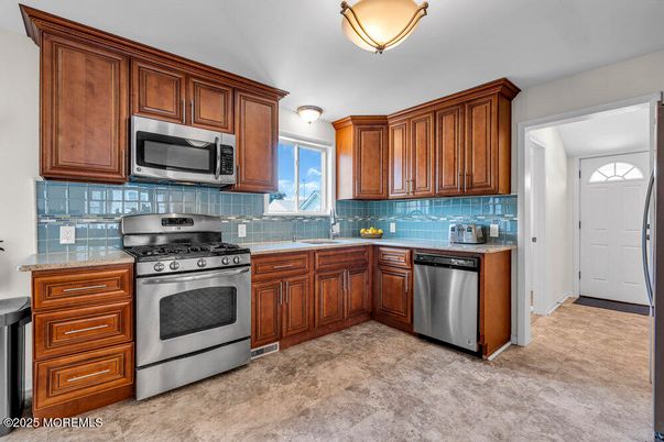 Interior, Kitchen, Stainless Steel Appliances, Tile Countertops