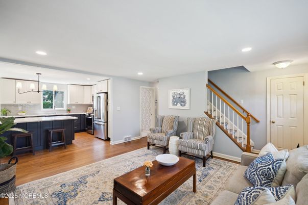 Interior, Kitchen, Living room, Pendant Lights, Recessed Lighting, Stainless Steel Appliances, Wood Texture Flooring