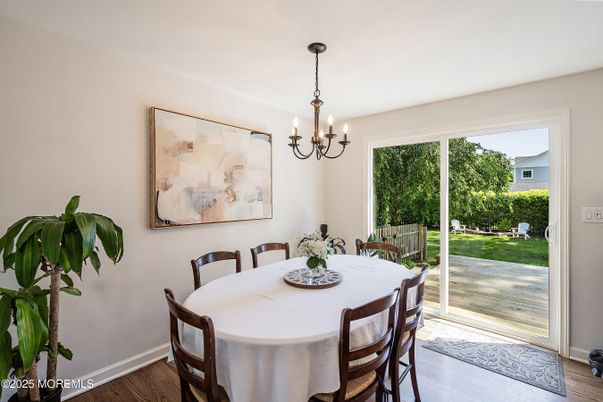 Chandelier, Dining room, Interior, Wood Texture Flooring