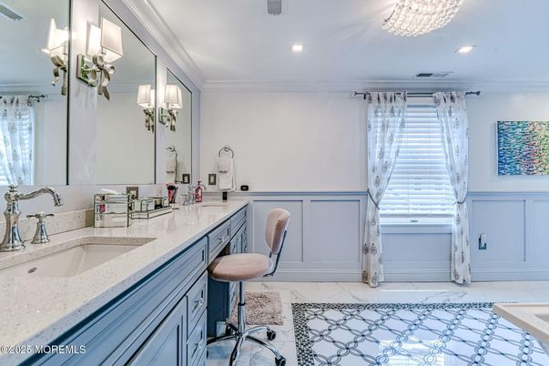 Bathroom, Interior, Marble, Recessed Lighting