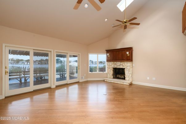 Empty room, Fireplace, Interior, Water, Wood Texture Flooring