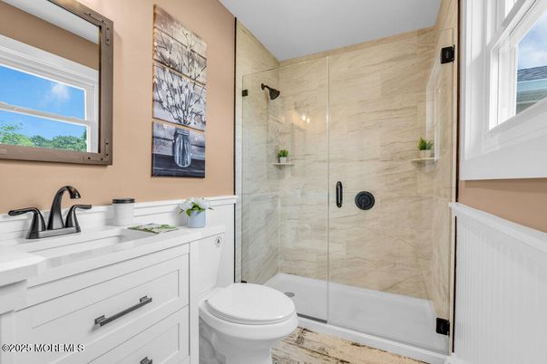 Bathroom, Glass Shower, Interior, Marble Walls