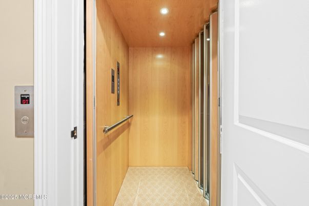 Elevator, Interior, Recessed Lighting, Wooden Ceilings, Wooden Walls