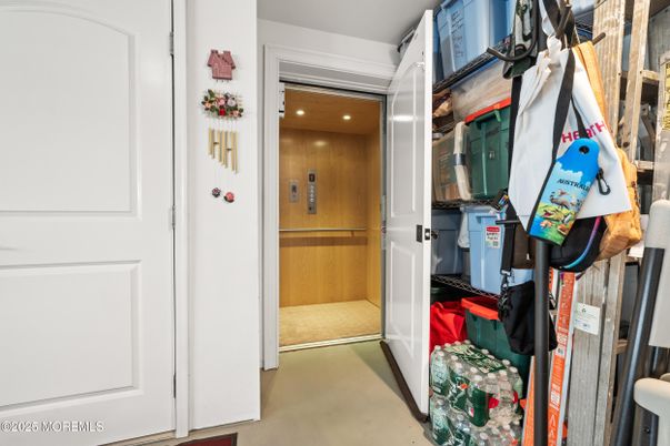 Elevator, Interior, Recessed Lighting, Wooden Walls