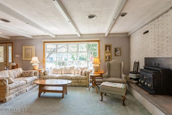 Fireplace, Interior, Living room, Recessed Lighting, Stone Walls