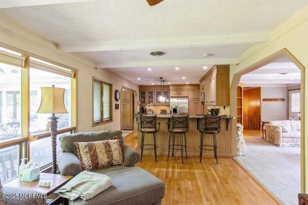 Interior, Kitchen, Living room, Pendant Lights, Recessed Lighting, Stainless Steel Appliances, Wood Texture Flooring