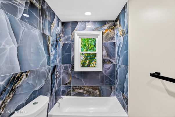 Bathroom, Interior, Marble Walls, Recessed Lighting