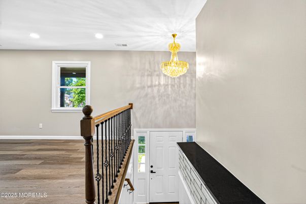 Chandelier, Interior, Recessed Lighting, Wood Texture Flooring