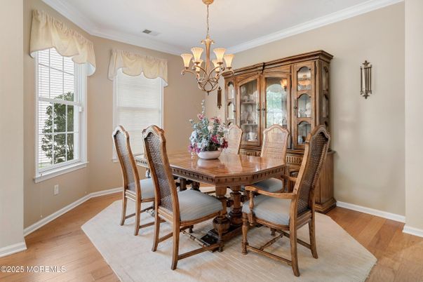 Chandelier, Dining room, Interior, Wood Texture Flooring