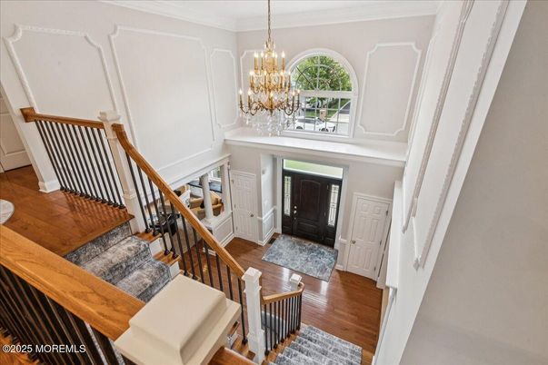 Chandelier, Interior, Wood Texture Flooring
