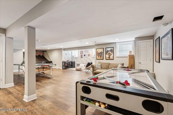 Game Room, Interior, Recessed Lighting, Wood Texture Flooring