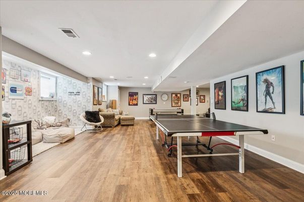 Game Room, Interior, Recessed Lighting, Wood Texture Flooring