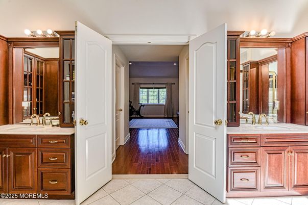 Bathroom, Dual Sink Vanities, Interior, Wood Texture Flooring