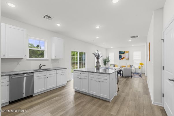 Dining room, Interior, Kitchen, Recessed Lighting, Wood Texture Flooring