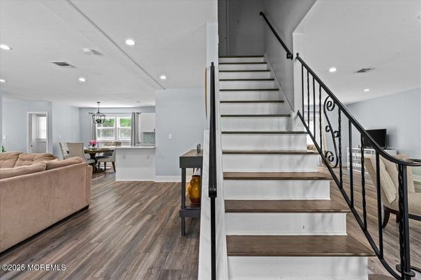 Chandelier, Dining room, Interior, Recessed Lighting, Wood Texture Flooring
