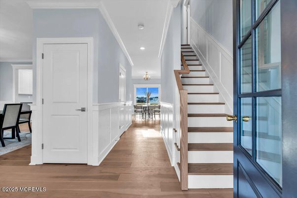 Dining room, Interior, Recessed Lighting, Water, Wood Texture Flooring