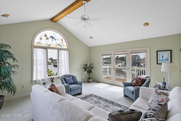 Interior, Living room, Recessed Lighting, Wooden Beams