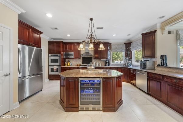Interior, Kitchen, Pendant Lights, Recessed Lighting, Stainless Steel Appliances