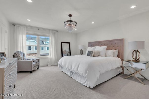 Bedroom, Chandelier, Interior, Recessed Lighting