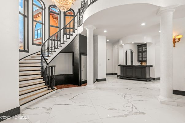 Chandelier, Interior, Marble, Recessed Lighting