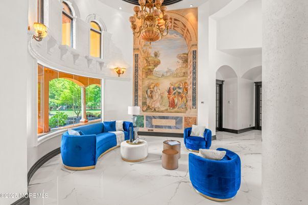 Chandelier, Interior, Living room, Marble, Recessed Lighting