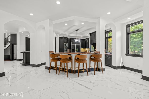 Interior, Kitchen, Marble, Pendant Lights, Recessed Lighting