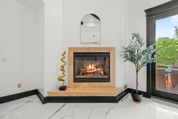 Fireplace, Interior, Marble, Recessed Lighting